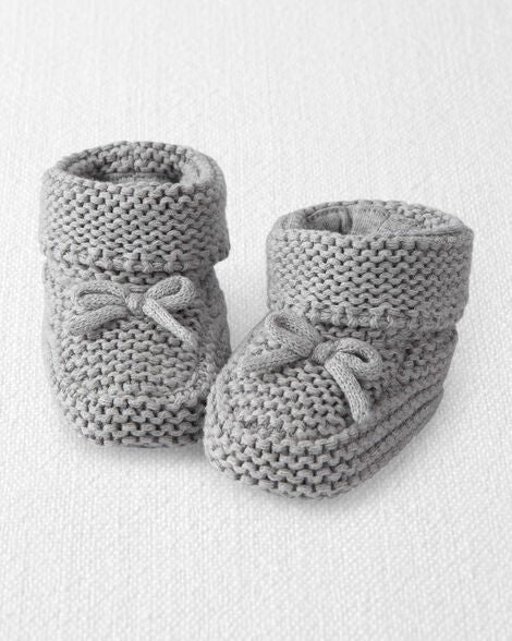  Product image 1 of Baby Organic Cotton Crochet Booties in Gray