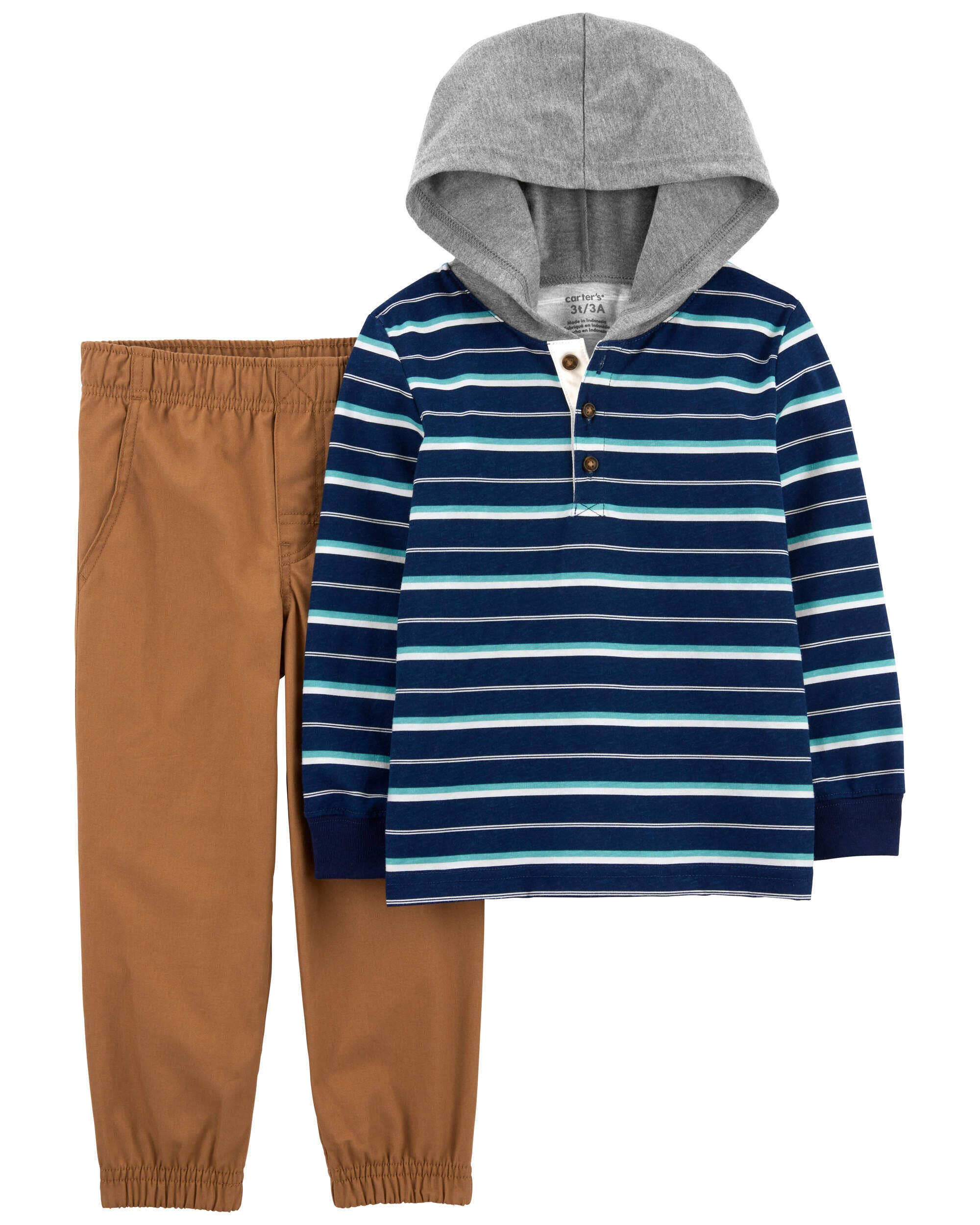 Baby 2 Piece Navy Construction Truck Hoodie and Pants Set Carter s Carter s