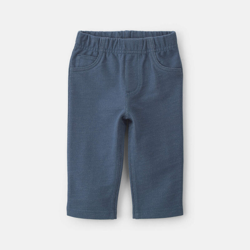 Baby Boy Knit Chambray Pants - Indigo