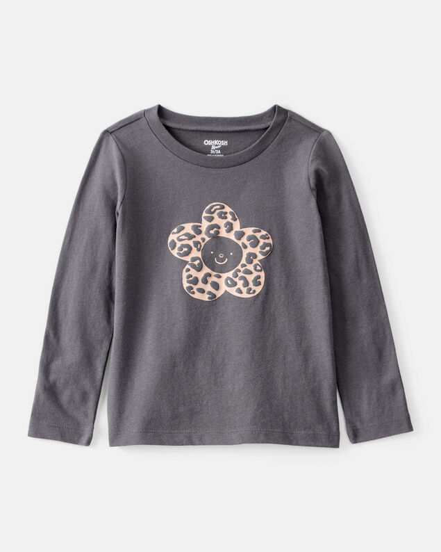 Product image 1 of Toddler Girl Flower Long-Sleeve Graphic Tee - Grey