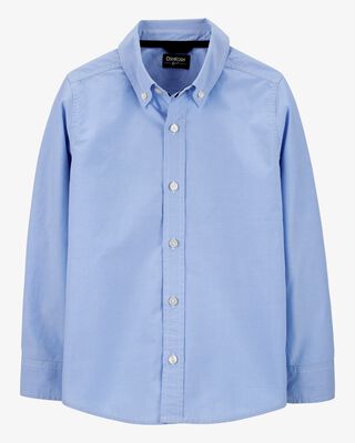 Kid Long Sleeve Button-Front Uniform Shirt