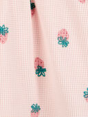 Pink - Baby Strawberry Waffle Knit Dress, Selected