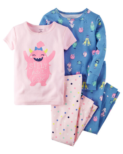 4-Piece Snug Fit Glow-In-The-Dark Cotton PJS | Carters.com