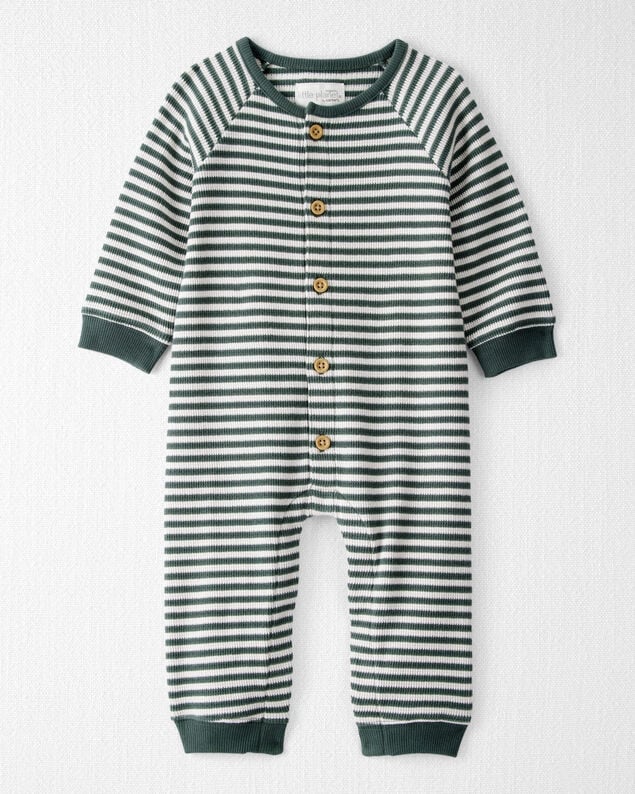 Product image 1 of Baby Organic Cotton Waffle Knit Jumpsuit in Stripes