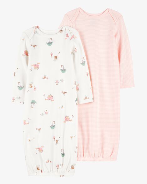 Product image 1 of Baby 2-Pack Sleeper Gowns - Pink