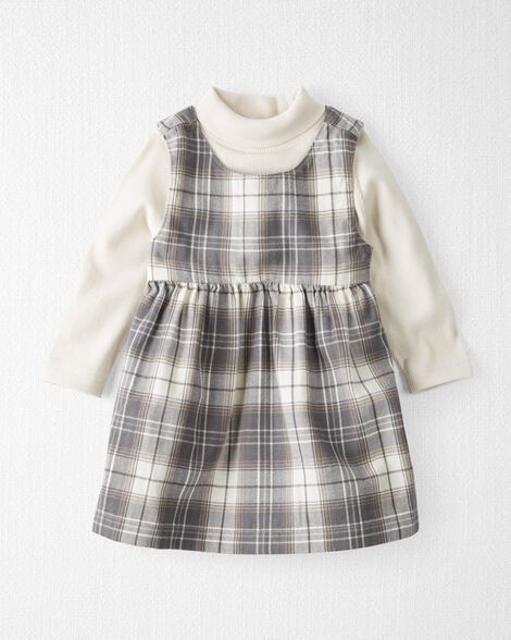  Product image 1 of Baby 2-Piece Organic Cotton Herringbone Dress Set in Plaid