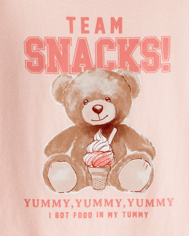Product image 2 of Toddler Girl Team Snacks Bear Long-Sleeve Graphic Tee - Pink