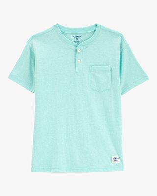 Product image 1 of Kid Pocket Henley Tee - Turquoise