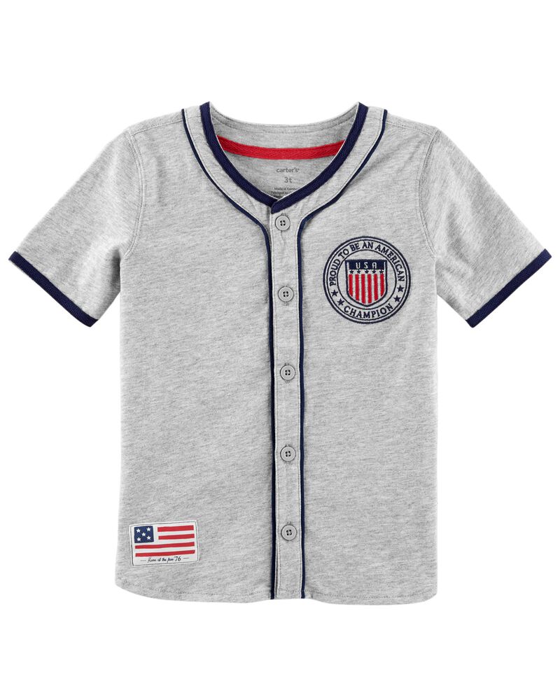 Fourth Of July Button Up Baseball Tee Carters Com