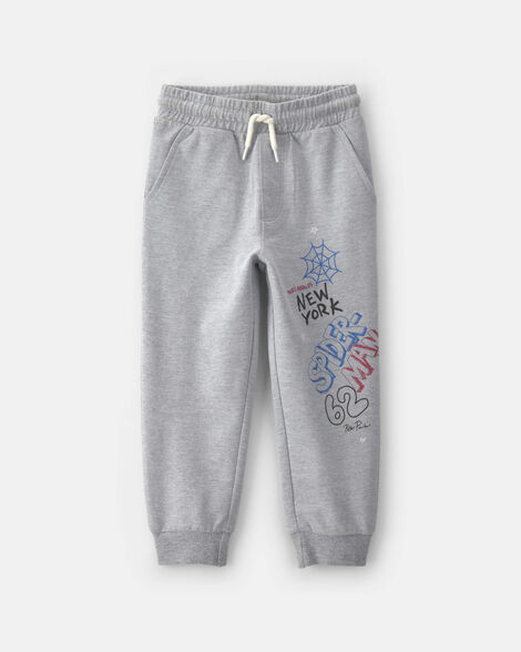 toddler boy 'new york' ©marvel spider-man joggers - grey