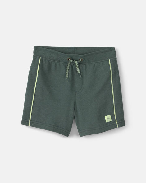 toddler boy french terry shorts - olive green