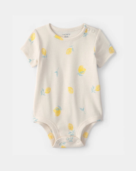 baby lemon graphic bodysuit - ivory