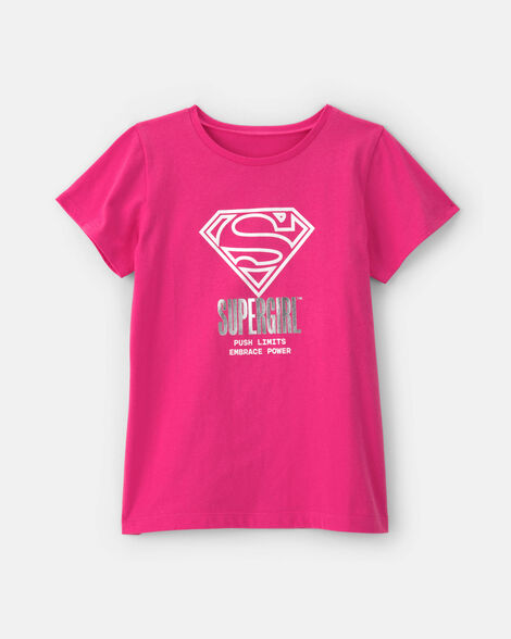 girls supergirl graphic tee - pink