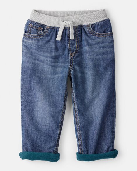 Toddler Boy Lined Medium Wash Straight Jeans