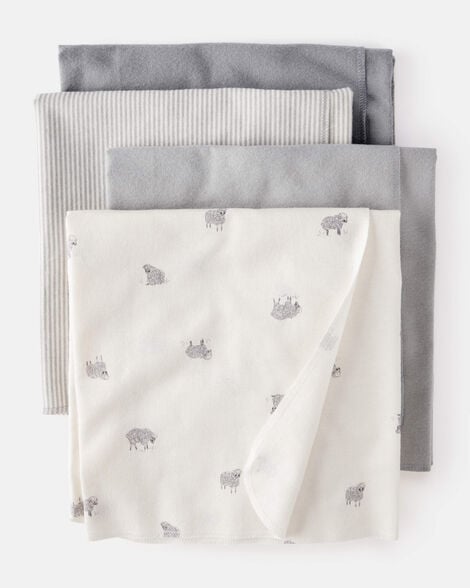 baby 4-pack sheep blanket - white