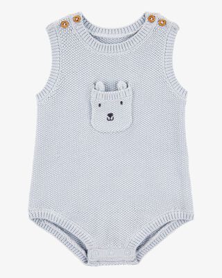 Product image 1 of Baby Solid Cotton Romper - Blue
