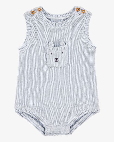  Product image 1 of Baby Solid Cotton Romper - Blue
