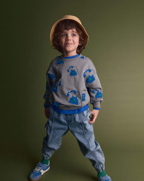 Toddler Otter Sweatshirt™ with Pockets in Phone Print - Grey