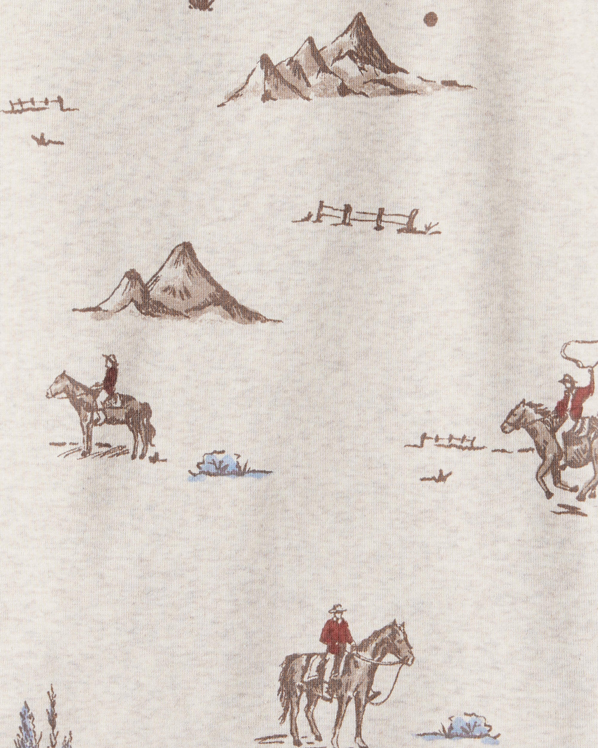 Kid Organic Cotton Pajamas Western Rodeo Print