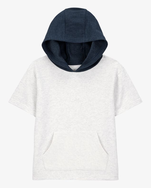 Product image 1 of Kid Hooded French Terry Short-Sleeve Tee - Grey