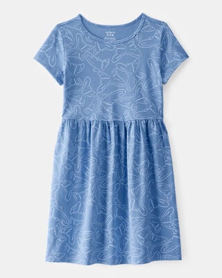 Product image 1 of Girls Butterfly Short-Sleeve Dress - Blue
