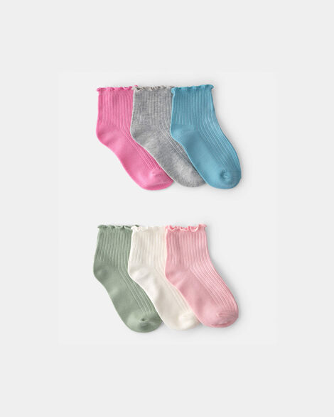 girls 6-pack ruffle ankle socks