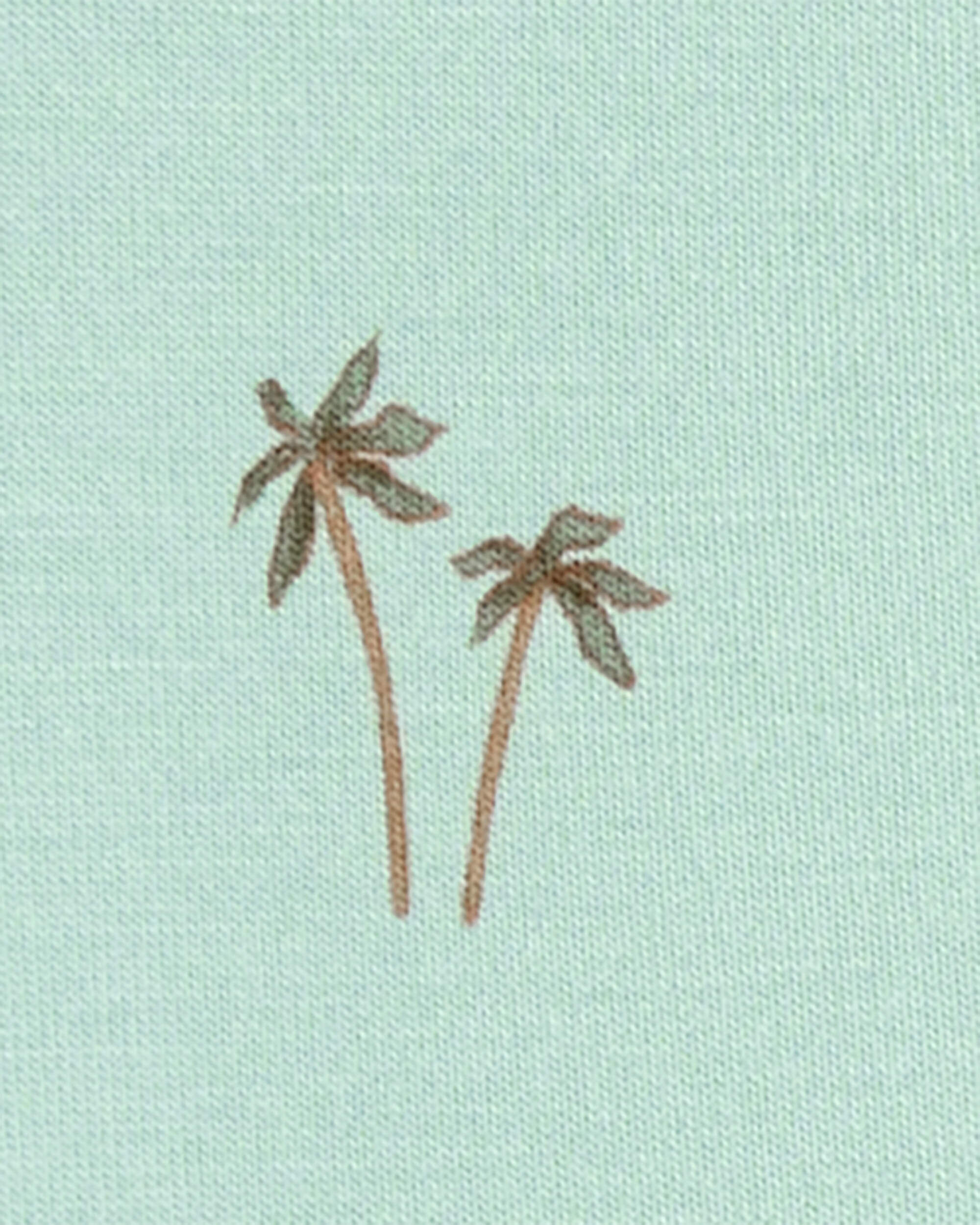 Baby Palm Tree Print PurelySoft Footless 1-Piece Pajamas - Mint