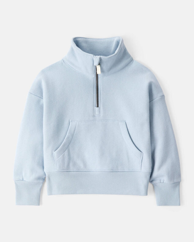 Product image 1 of Toddler Girl Long-Sleeve Quarter-Zip Pullover Sweatshirt - Blue