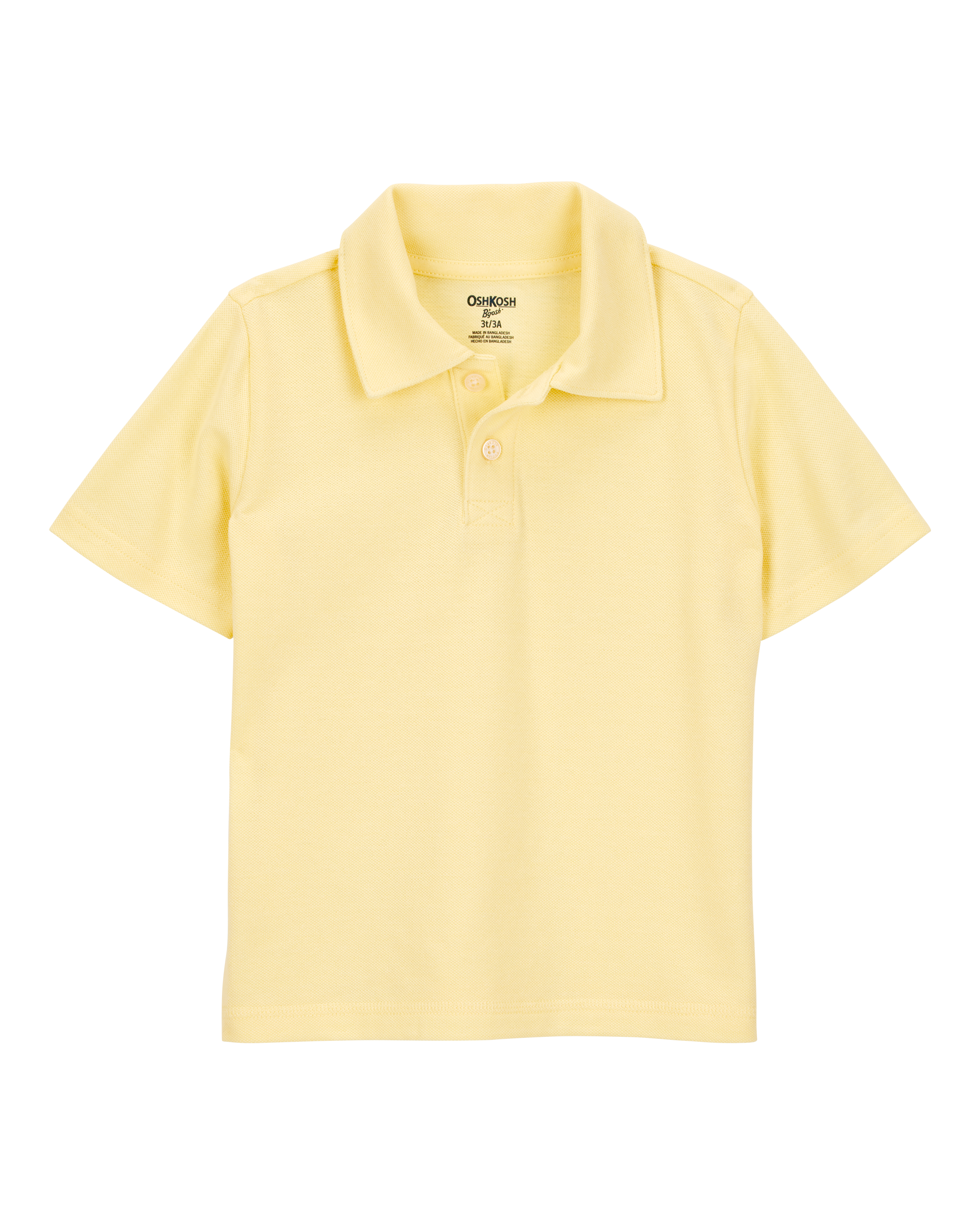 Toddler Boy Pique Uniform Polo Shirt - Yellow