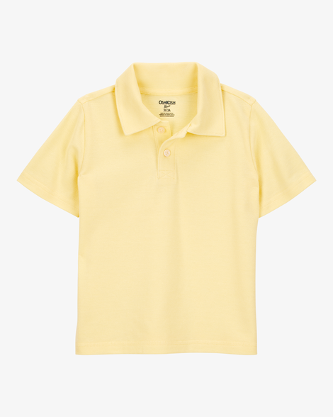 Toddler Boy Pique Uniform Polo Shirt - Yellow