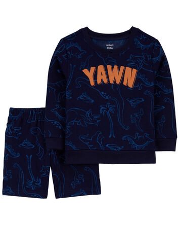 Toddler 2-Piece Dinosaur French Terry Pajama Set