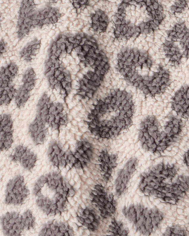 Product image 2 of Girls Leopard Print Long-Sleeve Sherpa Jacket - Brown