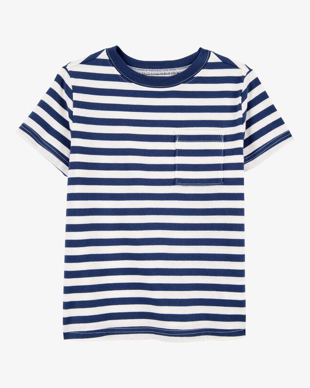 Product image 1 of Kid Striped Short-Sleeve Pocket Tee - Navy