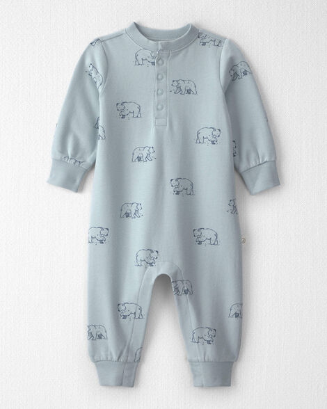 Baby Organic Cotton French Terry Jumpsuit in Winter Bears
