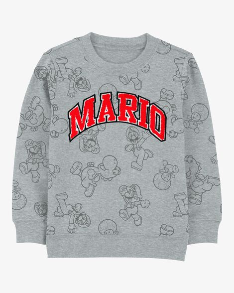  Product image 1 of Kid Super Mario Bros Pullover - Grey