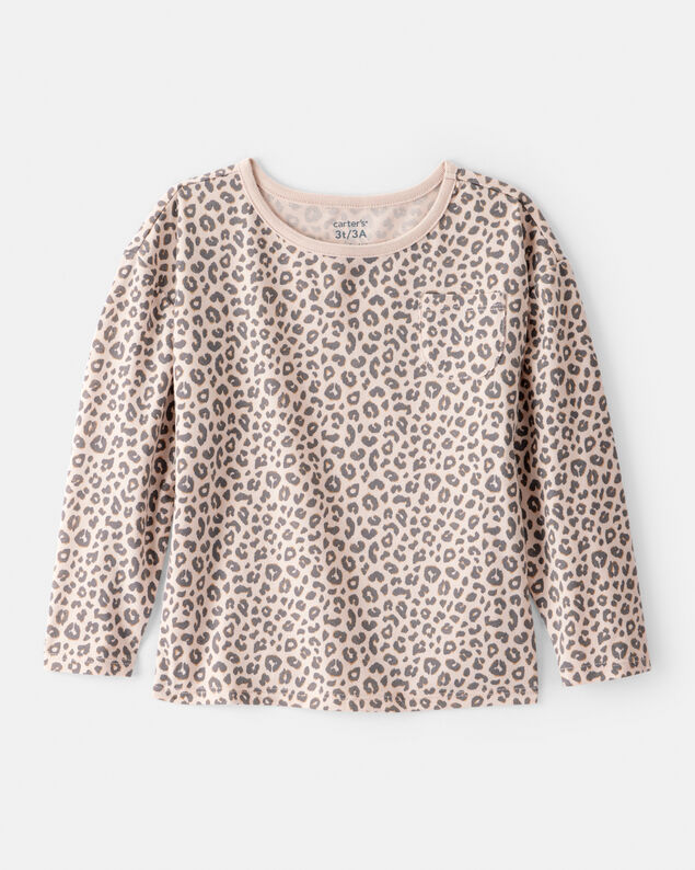 Product image 1 of Toddler Girl Leopard Print Long-Sleeve Top - Brown