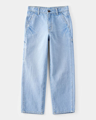 Product image 1 of Kid Baggy Iconic Denim Cargo Pants - Faded Wash