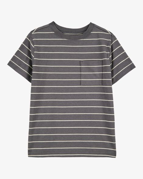  Product image 1 of Kid Striped Short-Sleeve Pocket Tee - Grey