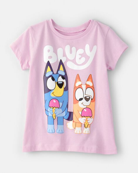 toddler girl bluey graphic tee - pink