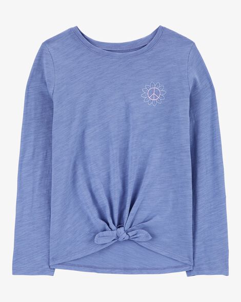 Product image 1 of Kid Embroidered Dreamer Tie-Front Top