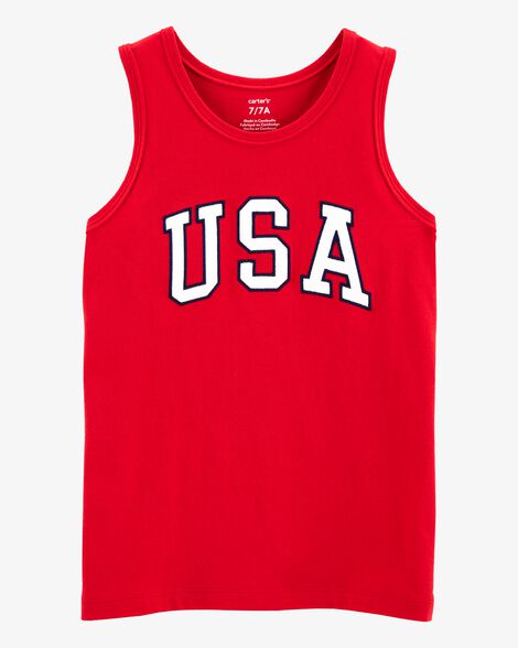 Kid 2-Piece 4th of July Tank & Pull-On Shorts Set - Red