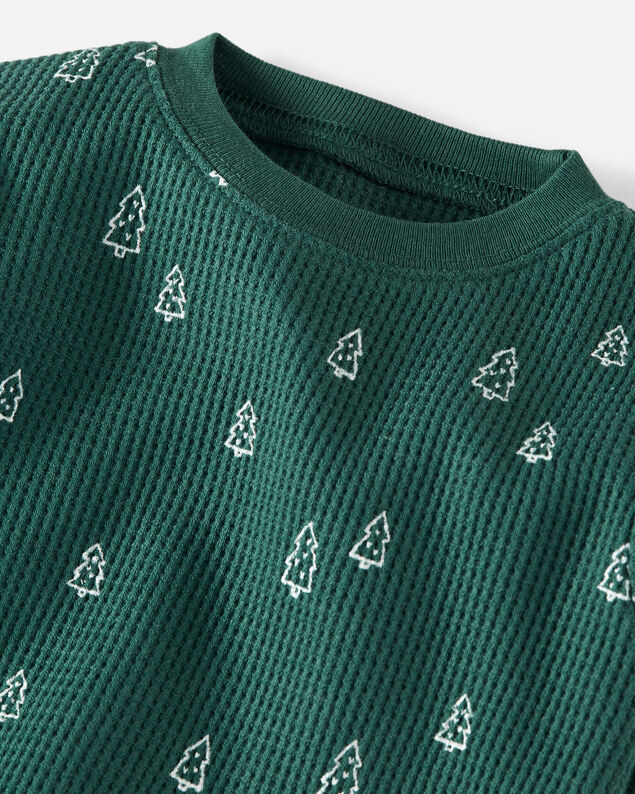 Product image 2 of Toddler Christmas Tree Print Waffle Knit Pajamas Made with Organic Cotton