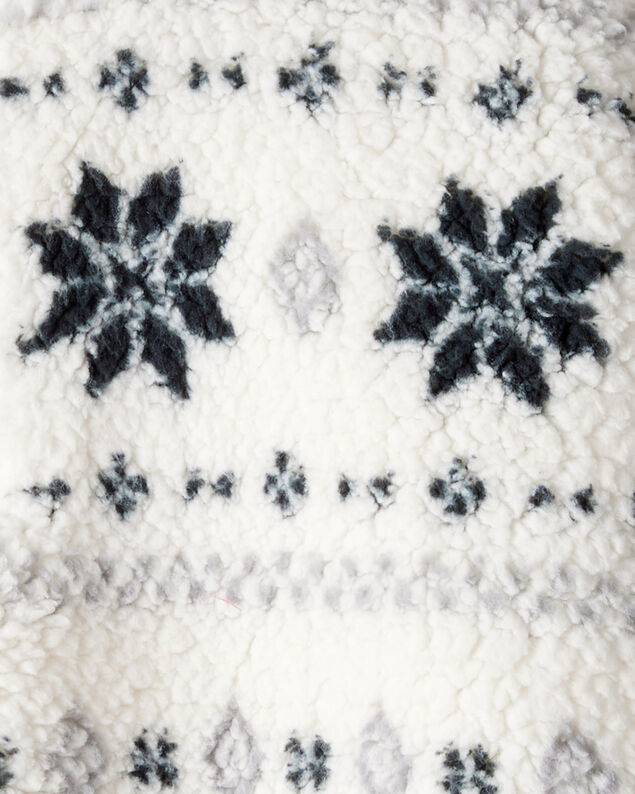 Product image 2 of Toddler Girl Fairisle Sherpa Quarter-Zip Pullover - White
