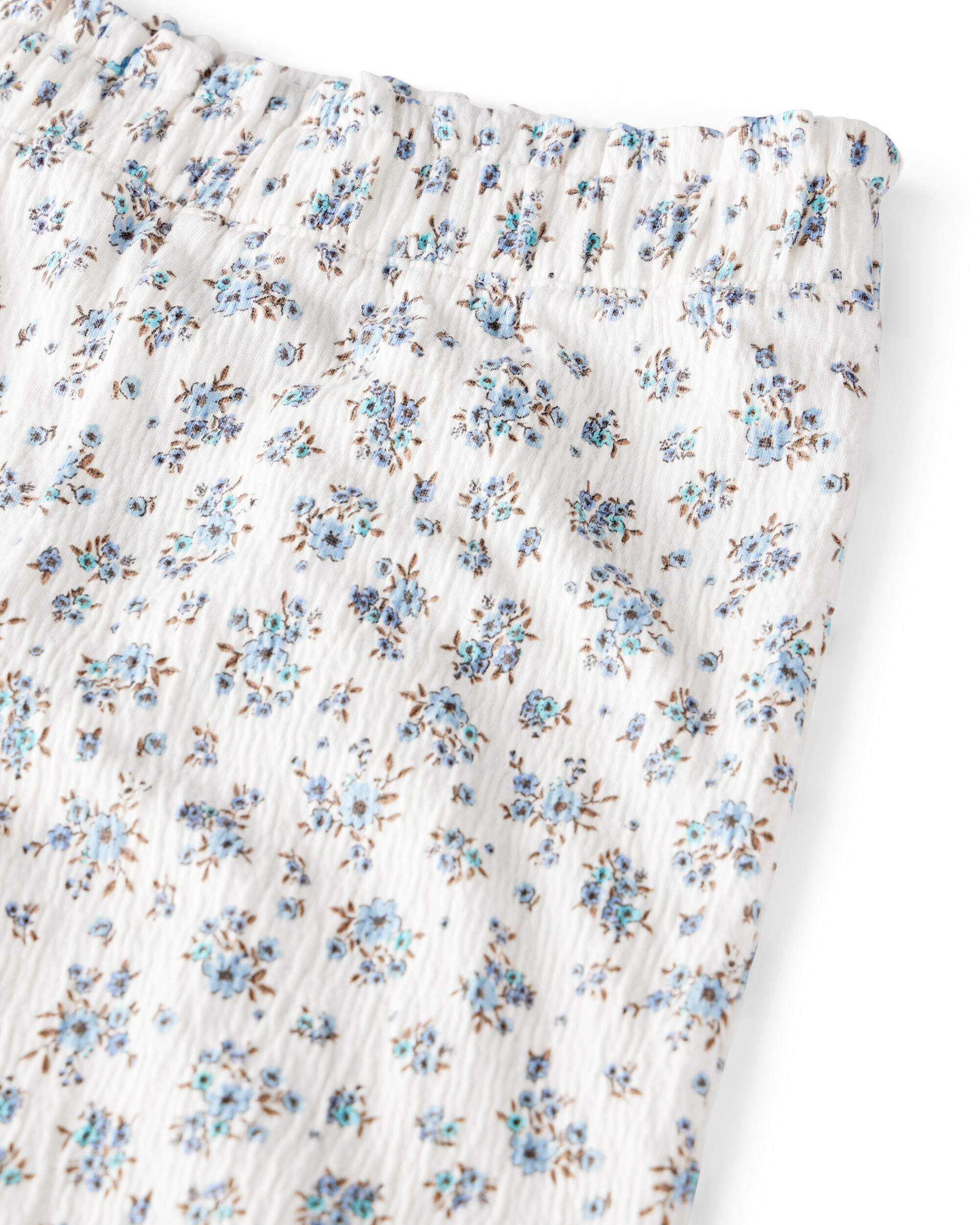 Baby Girl 2-Piece Organic Cotton Crinkled Knit Set BlueMist Bloom Print