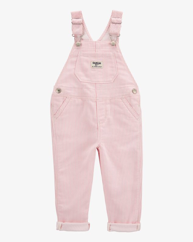 Product image 1 of Toddler Knit Denim Hickory Stripe Overalls - Pink