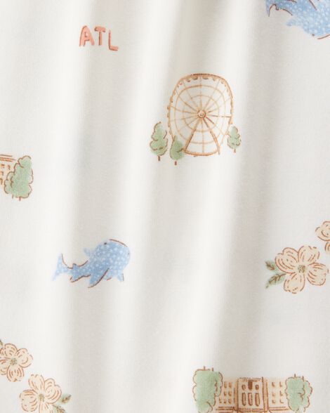  Product image 2 of Baby Atlanta Print PurelySoft Footie 1-Piece Pajamas - Ivory