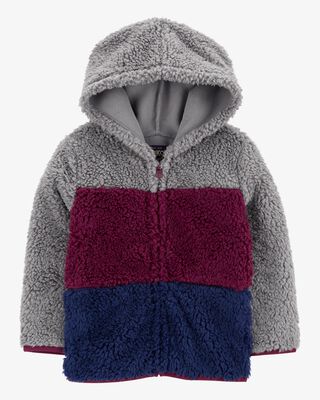Product image 1 of Toddler Colorblock Fleece Knit Jacket - Red