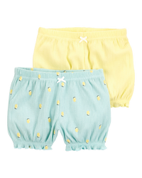 Baby 2-Pack Pull-On Shorts - Blue/Yellow