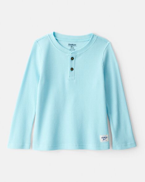 Toddler Boy Long-Sleeve Henley Tee - Blue