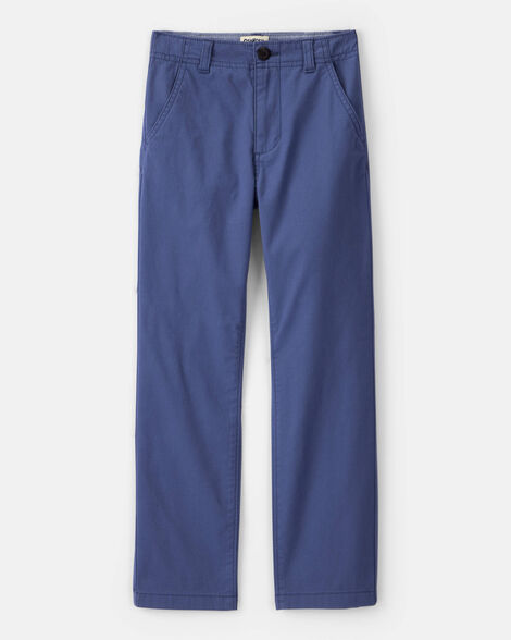 Boys Flat Front Fashion Pants - Blue